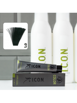 Vopsea permanentă de păr ICON Ecotech Color Negru 1.0