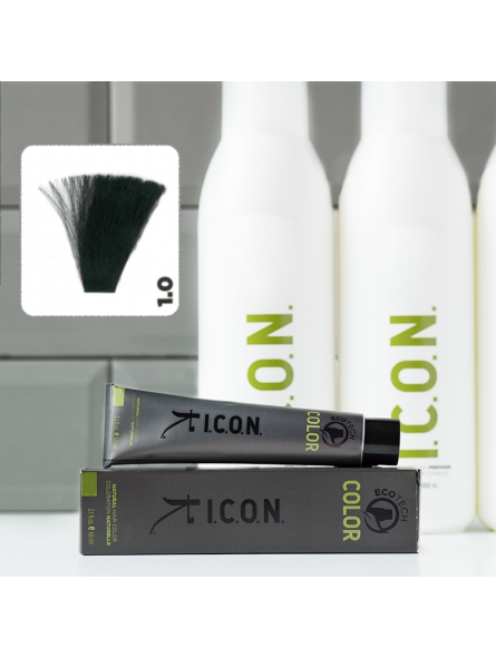 Vopsea permanentă de păr ICON Ecotech Color Negru 1.0