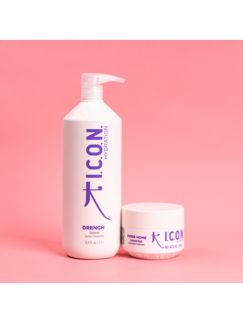 ICON Hydratatiepakket: Drench Shampoo 1000ml + Inner Home Treatment 250ml