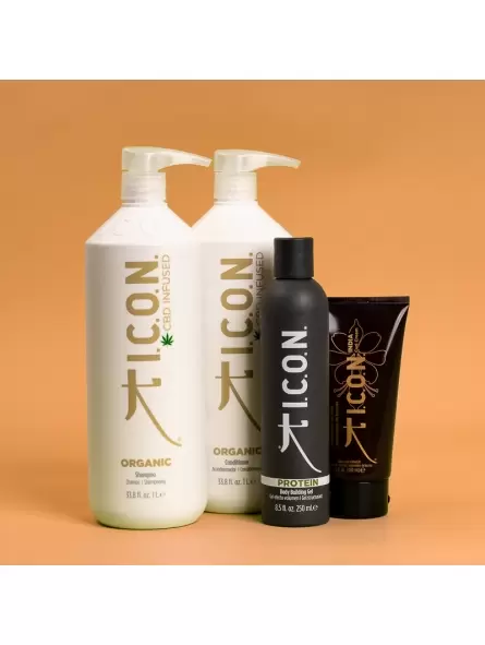 Metoda Curly ICON - Șampon și balsam organic 1 litru + proteine + cremă pentru bucle