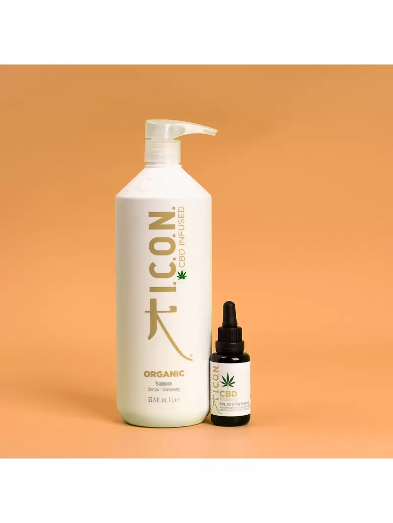 Pachet ICON Organic: Șampon de 1 litru și ulei de 30 ml