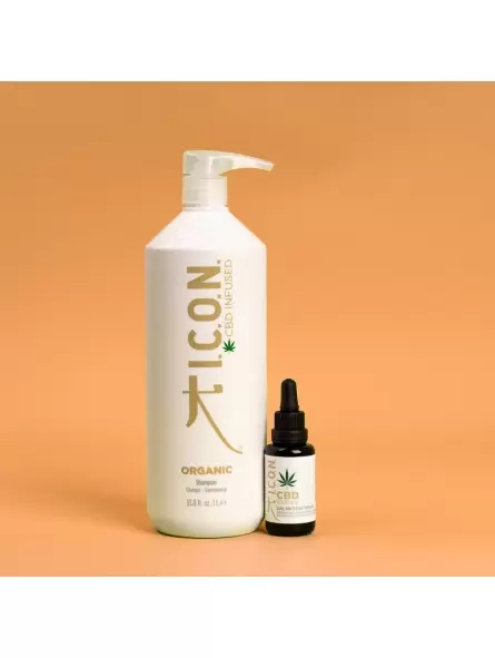 Pachet ICON Organic: Șampon de 1 litru și ulei de 30 ml