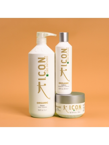 Confezione ICON Organic: Shampoo 1L, Balsamo e Trattamento 250ml