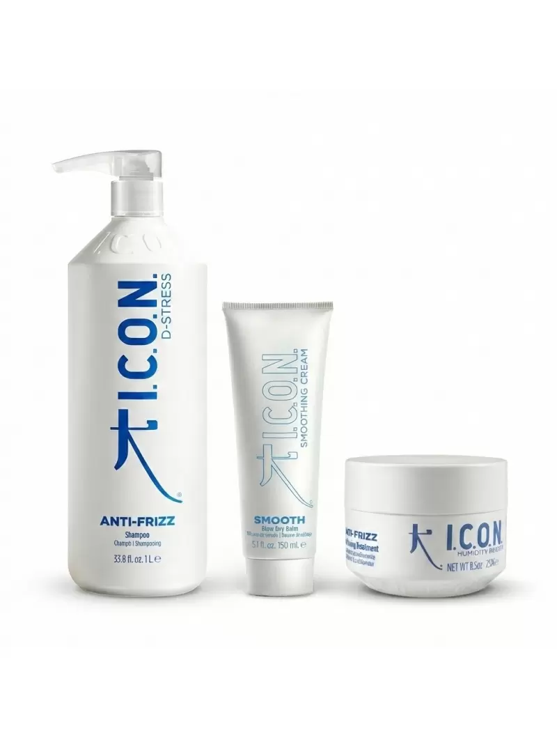 Pack ICON Antiencrespamiento Champú 1000ml + Acondicionador 250ml + Bálsamo Smooth 150ml