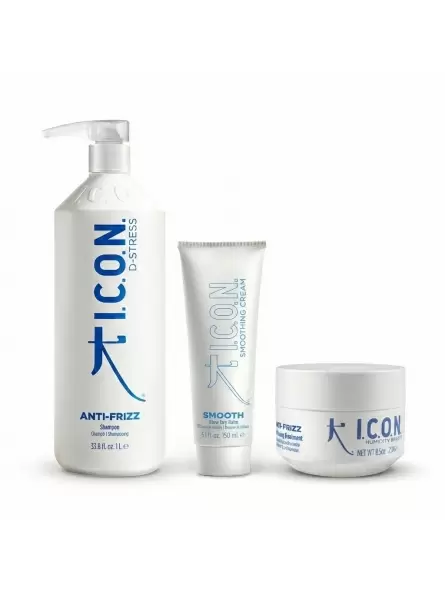 Pack ICON Antiencrespamiento Champú 1000ml + Acondicionador 250ml + Bálsamo Smooth 150ml